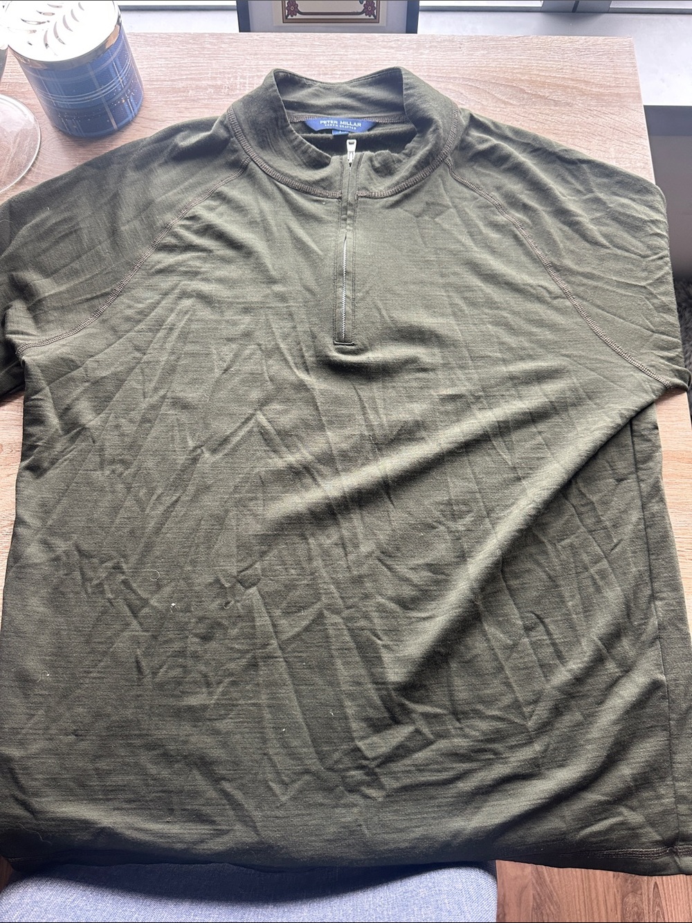 Peter Millar excursionist Olive Green Half-Zip Pullover
